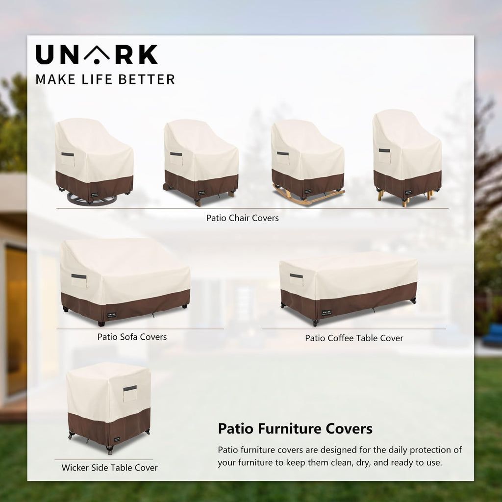 Swivel Patio Chair Cover 4 Pack, 600D Waterproof Heavy Duty Outdoor Chair Cover, Patio Furniture Covers, Outdoor