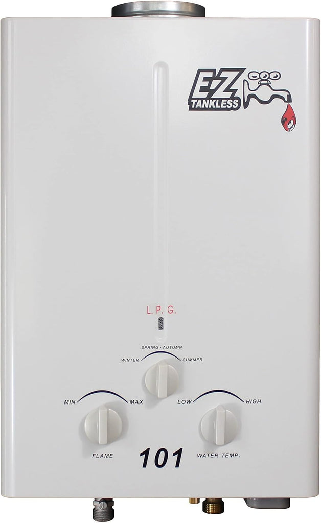 EZ 101 Outdoor Tankless Water Heater - Propane (LPG) Gas - 2 GPM - Small - Portable - Point of use