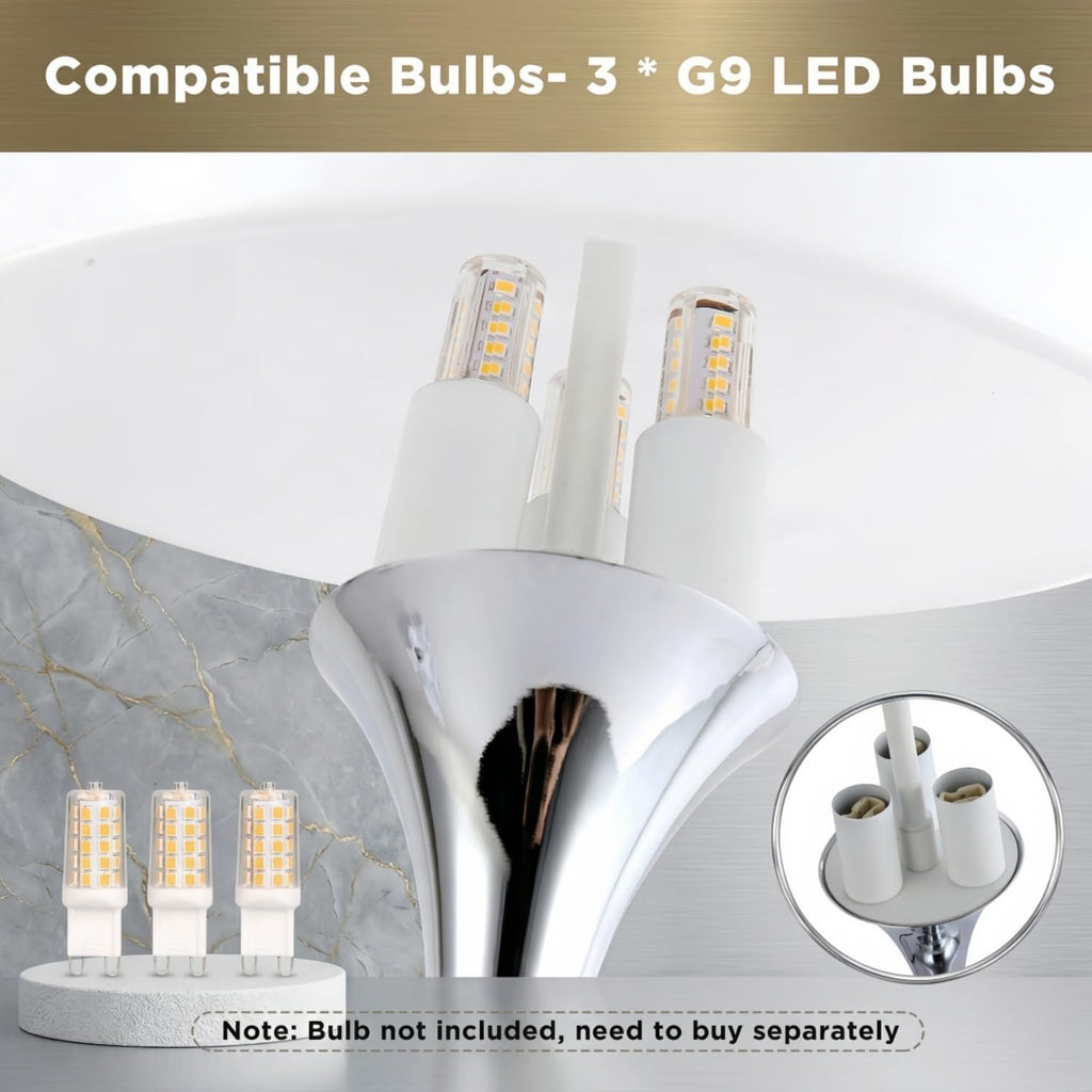 Mid-Century Modern Mashroom Table Lamp with Glossy Acrylic Shade, Chrome