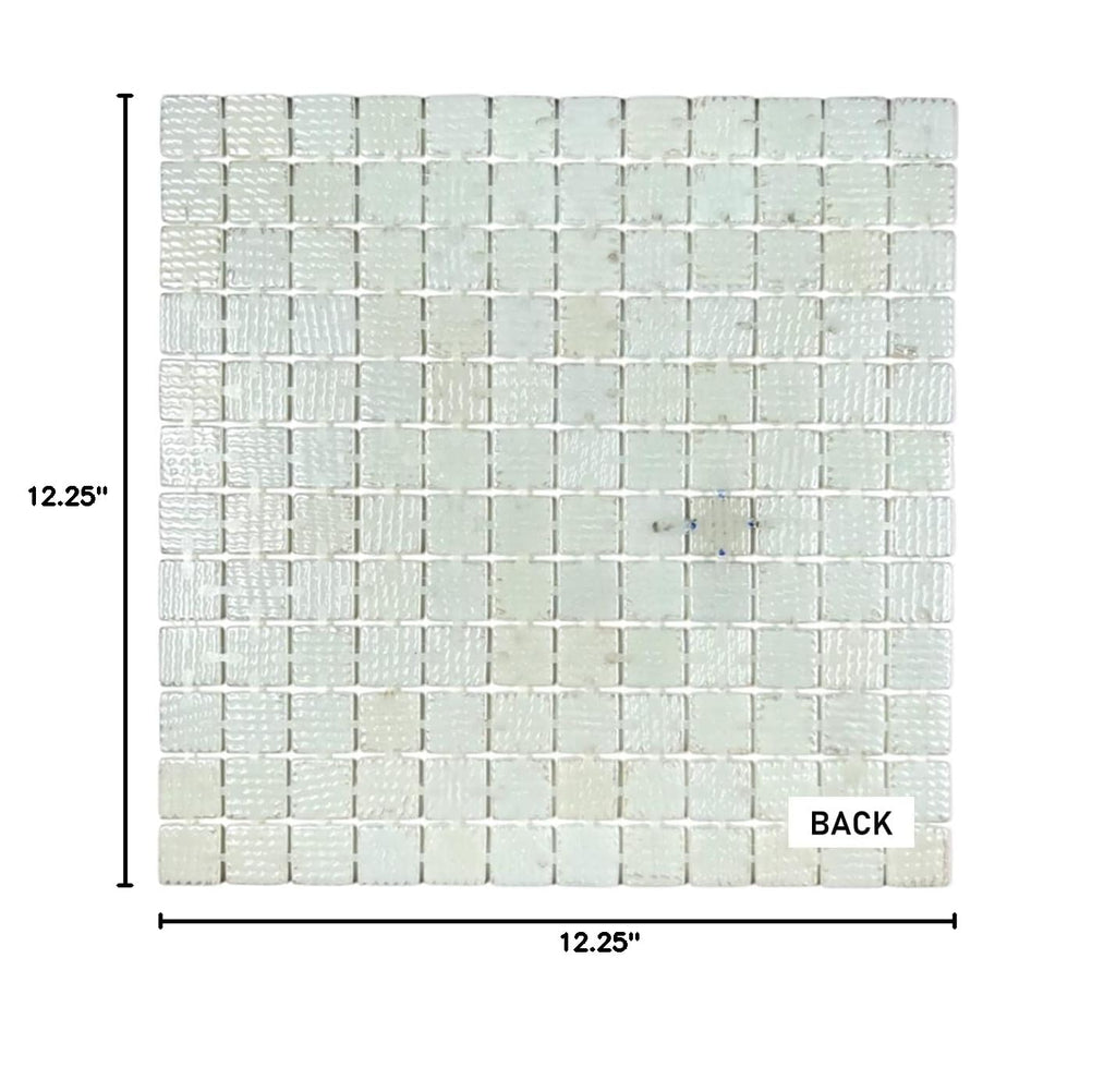 Square Iridescent Recycled Glass 1x1 Mosaic Floor Wall Pool Tile Backsplash , Swimming Pool Tile, Bathroom Shower