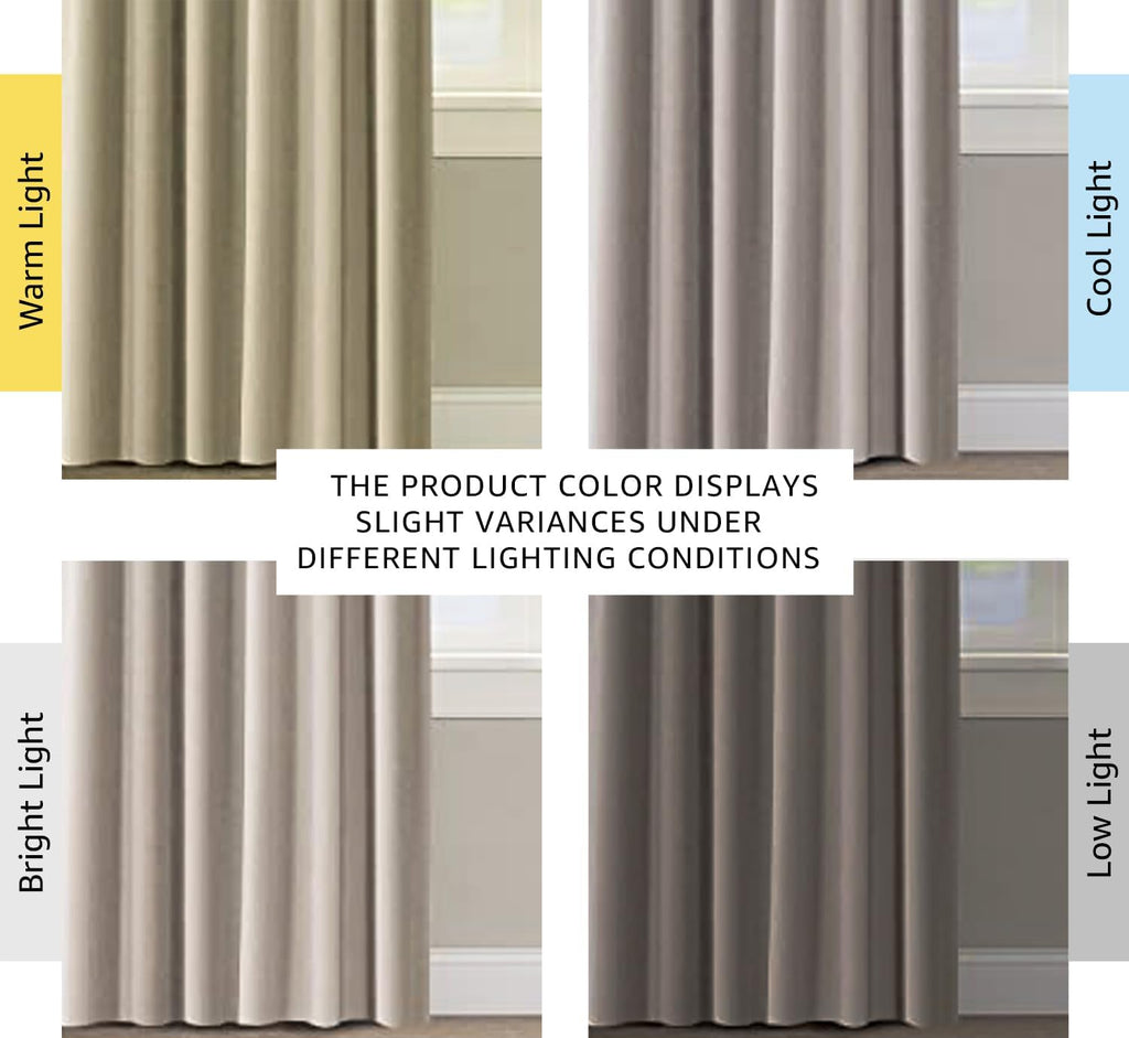 100% Blackout Curtains for Bedroom with Black Liner Full Room Darkening Curtains 96 Inch Long Thermal Insulated Back