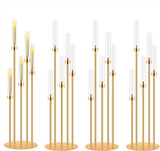 4 Sets Candelabra Centerpieces for Tables,42'' Tall 5 Arms Candlesticks Holder with Lampshade,Wedding Centerpieces