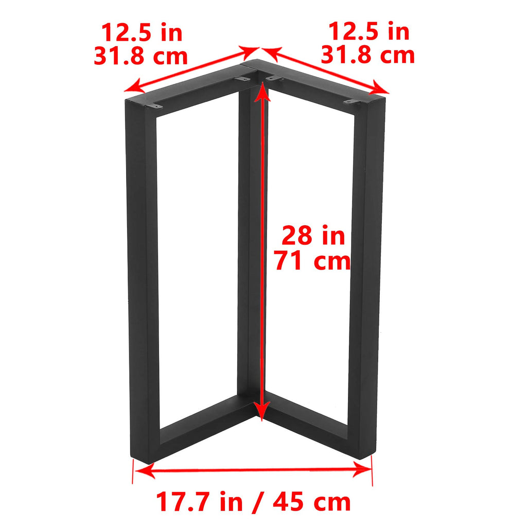 2 Pcs V Shape Table Legs - Heavy Duty Metal, Dining Table & DIY Iron Bench Legs (H28"xW17.7")
