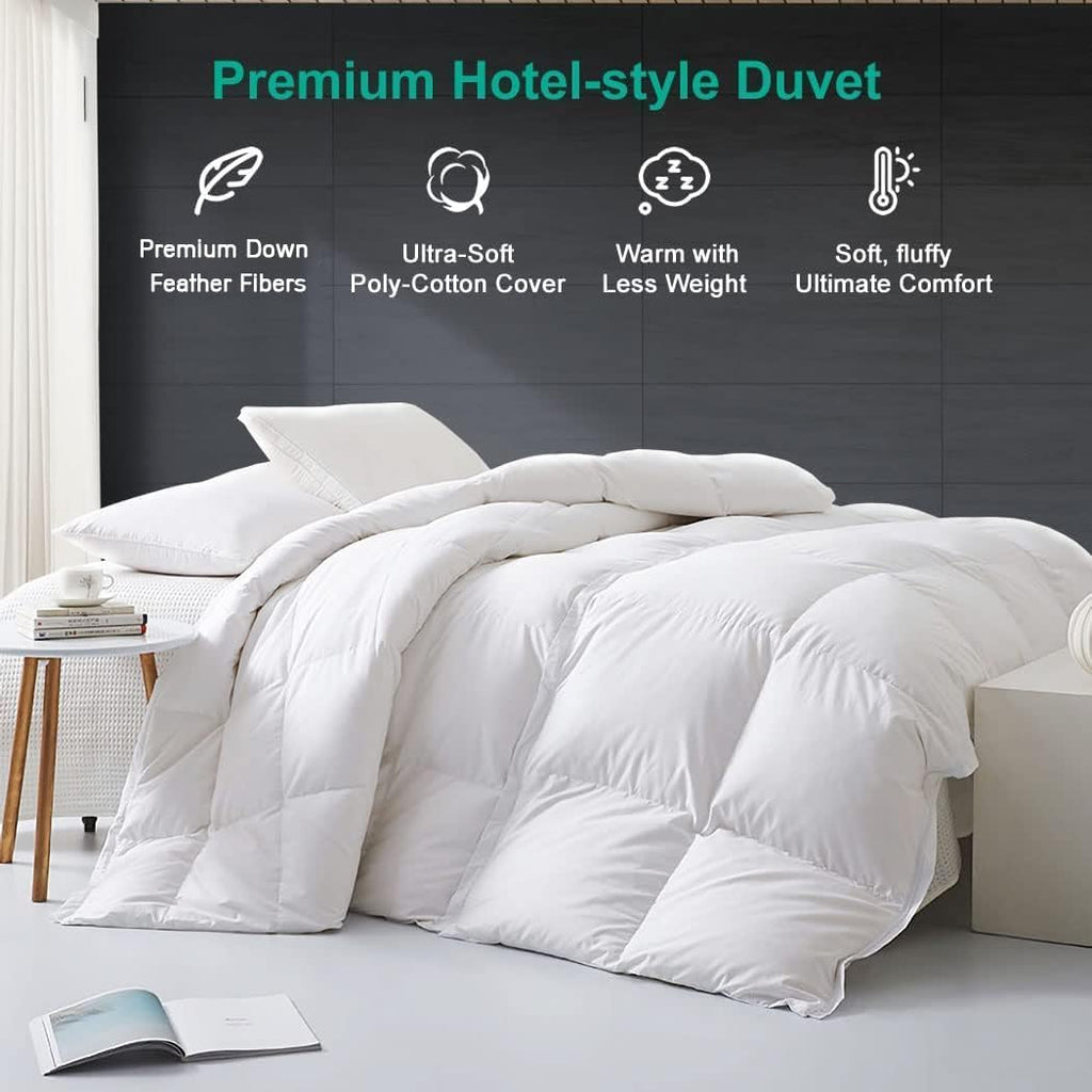 Summer Duvet Insert Oversized King,Down Feather Fibers Comforter