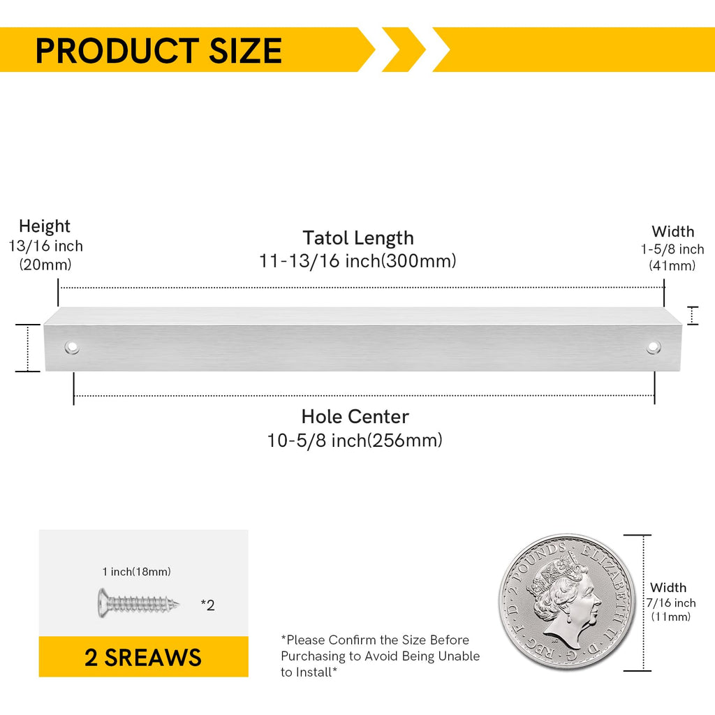 Drawer Handles Brushed Nickel Cabinet Pulls 10 inch 20 Pack, Finger Pulls for Cabinet Edge Pulls, Aluminum Alloy