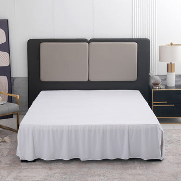 Bed Skirt Twin Size 14 Inch Drop Ruffled Bed Skirt with Split Corners