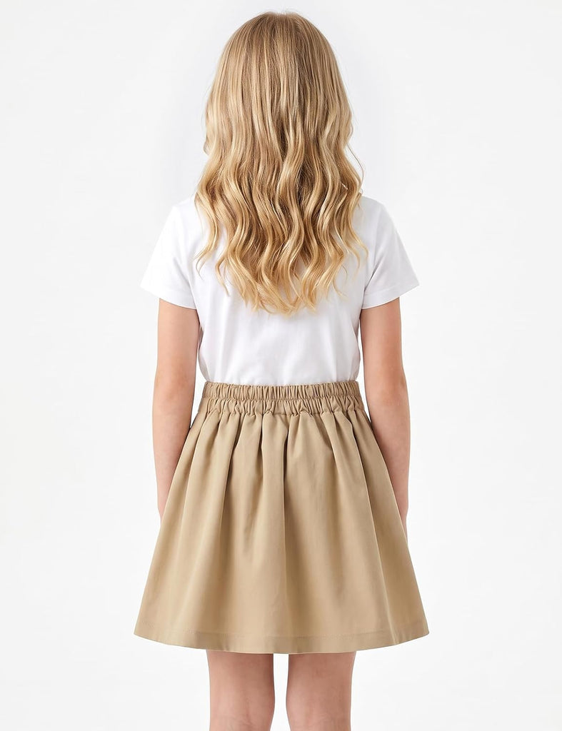 Girls Button Pleated Scooter Skirt School Uniform Skort