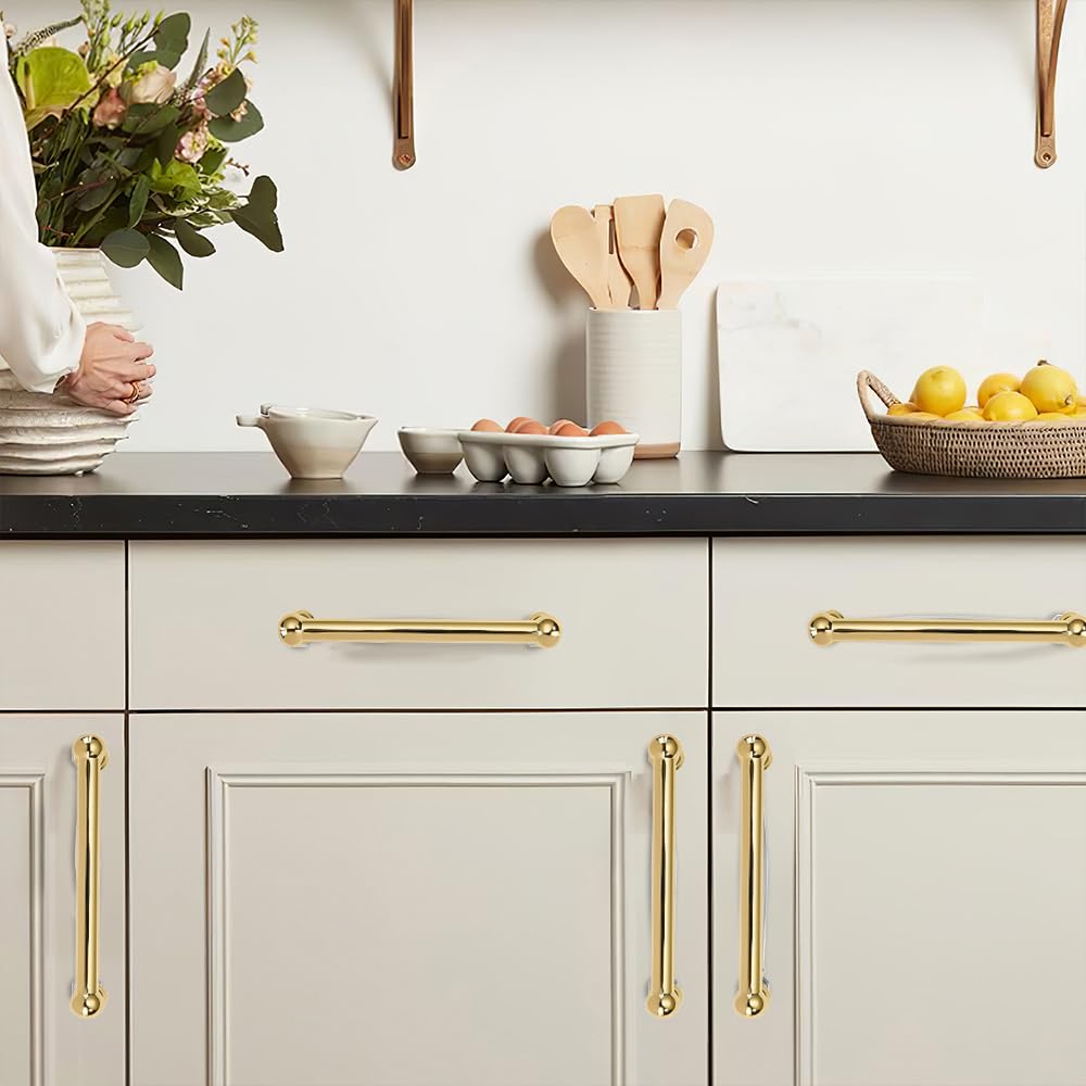 Appliance Handle Pull 18 Inch Hole Center Polished Brass Cabinet Pulls Heavy Duty Solid Polished Gold Cabinet