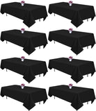 8 Packs Black Tablecloths 60x126 Inch Rectangular Table Cloths for 8 Foot Rectangle Tables, Wrinkle 