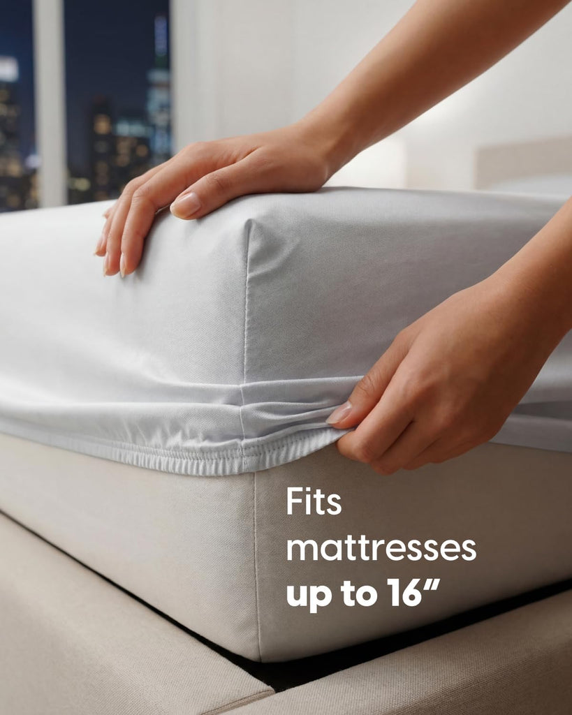 Queen Bed Sheets - 3 Piece - NO Flat Sheet Included - Queen Sheet Set - Soft, Comfy & Cooling - Easy Care - Wrinkle &