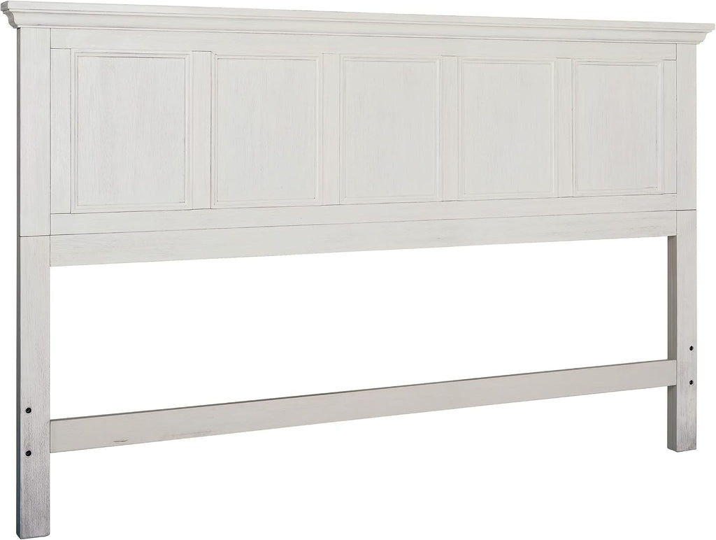 Farmhouse Basics King Headboard Only, Rustic White Finish