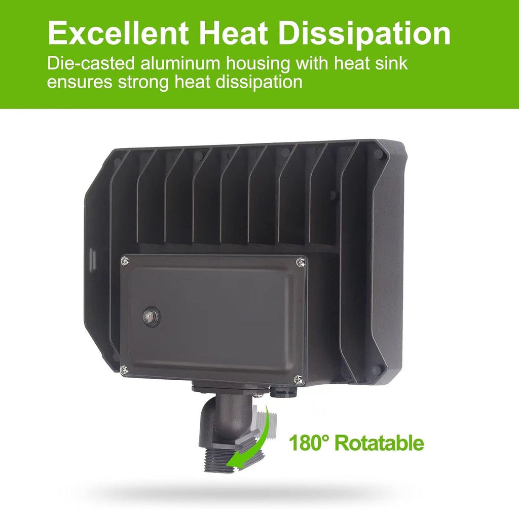 100W LED Flood Light Dusk to Dawn Knuckle floodlight 5000K 14000Lm ETL List | Outdoor Floodlight with Photocell