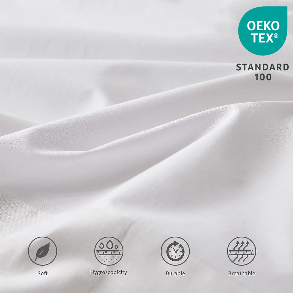 French Linen Bed Skirt Split Corner with Button 18-Inch Tailored Drop Natural Flax Cotton Blend Basic Dust Ruffle