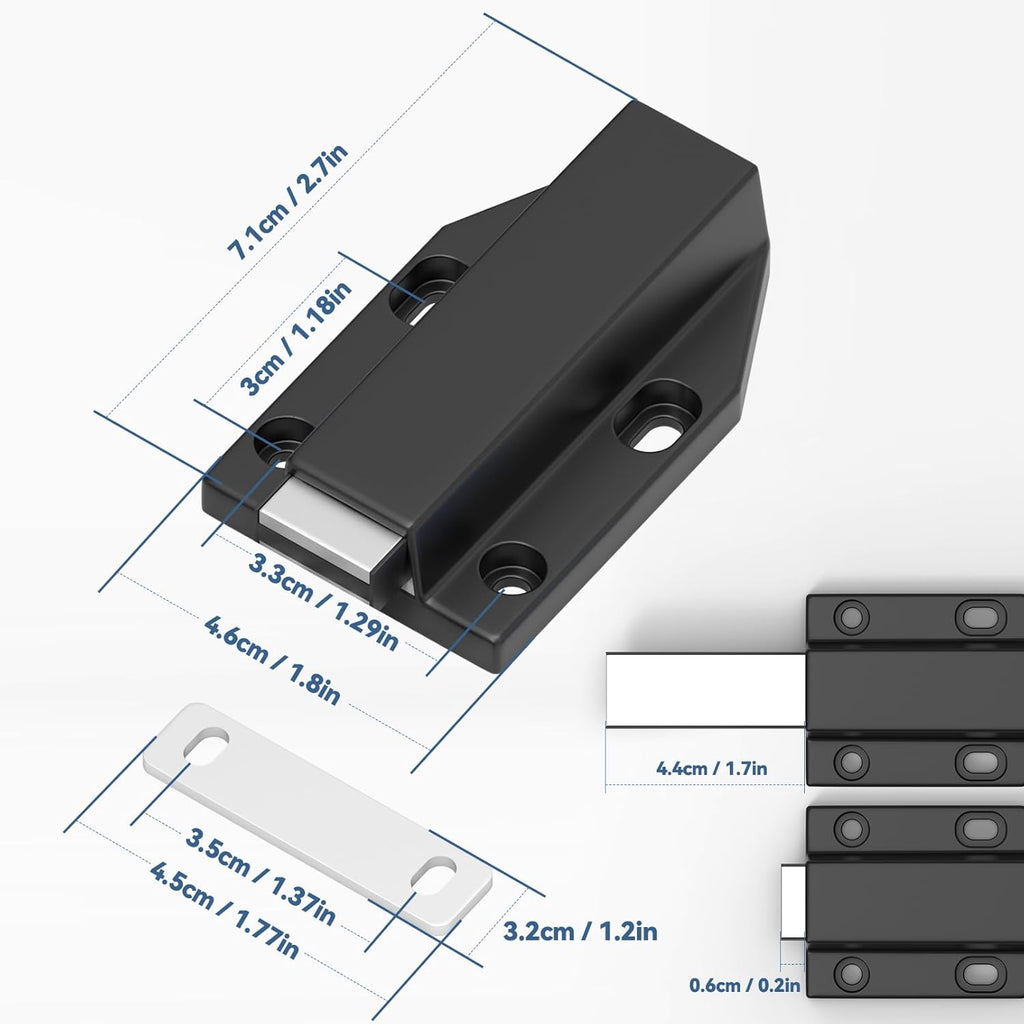 Magnetic Push Latch Without Nail Installation Heavy Duty Magnetic Touch Latches for Large Door Push Release Latch