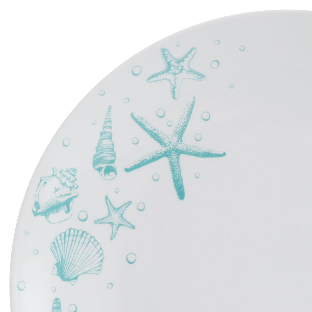 Tahiti Coastal 12 Piece Dinnerware Set, Service for 4, Multicolored Stoneware Plates and Bowls with Vibrant Coastal
