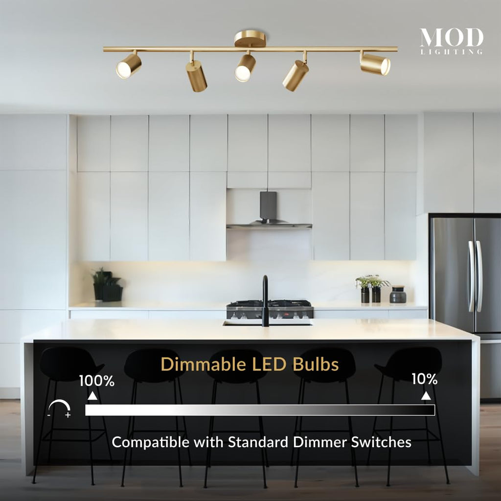 Harris | Modern Track Lights LED, Indoor Ceiling Light Fixture Island Ceiling Lighting, Solid Brass Light Fixture