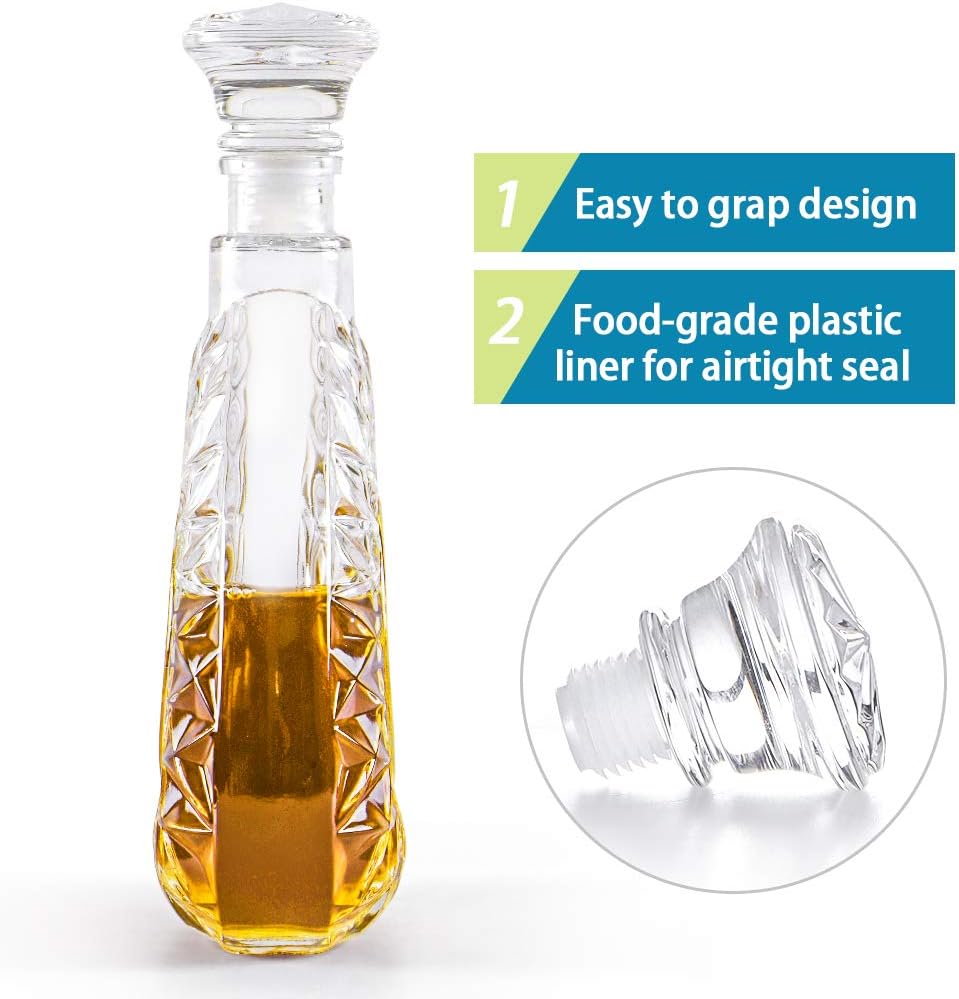 Liquor Decanter, Glass Decanter with Airtight Stopper, Decanter Bottle for Whiskey, Brandy, Scotch, Bourbon