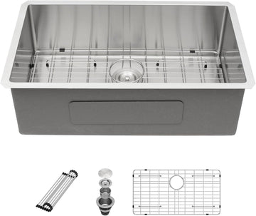 32 Undermount Kitchen Sink Stainless Steel - 32x19 Kitchen Sink Single Bowl Undermount Sinks 16 Gauge Round Corner