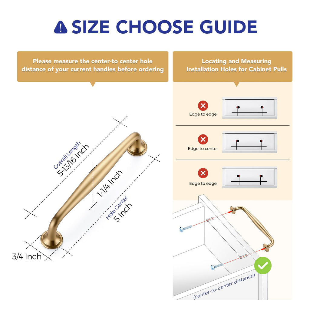 Champagne Bronze Cabinet Handles Solid Pulls 5 Inch 10 Pack