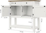 Farmhouse Console Table with 2-Door Cabinet & 2 Drawers, Coffee Bar, Entryway Table with Storage Shelf