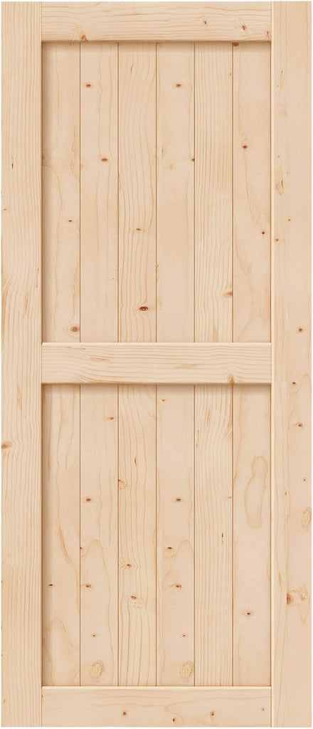 36in x 84in Sliding Barn Wood Door,Interior Doors,DIY Assemblely,Solid Natural Spruce Panelled Slab,