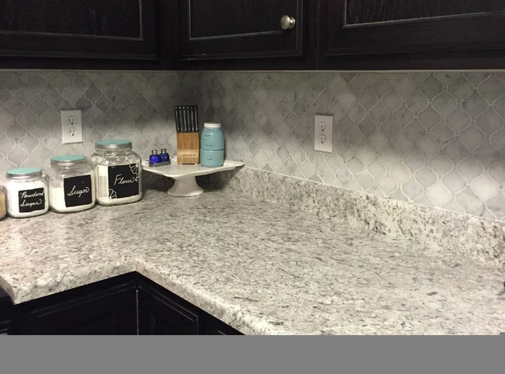 Carrara White Marble Medium Arabesque Baroque Lantern Mosaic Tile Honed Kitchen Bath Wall Floor Backsplash Shower (1