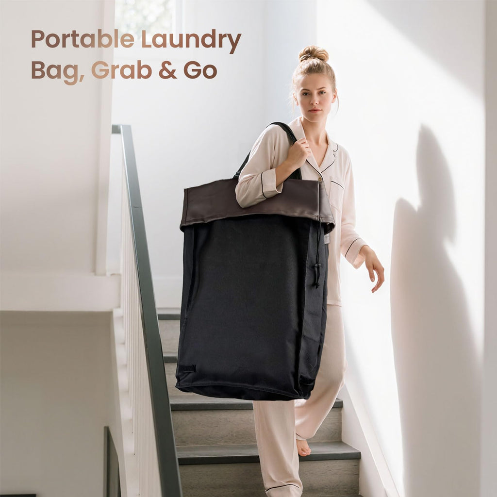 160L Laundry Hamper with Wheels and Handle, 2-Section Rolling Hamper for Laundry, Large Laundry Basket with Wheels