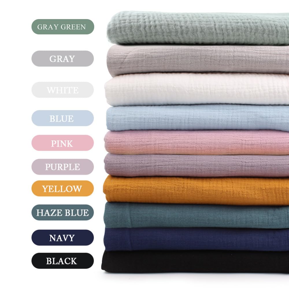 Wrinkle Gauze Cotton Material Quilting Sewing Craft Fabric