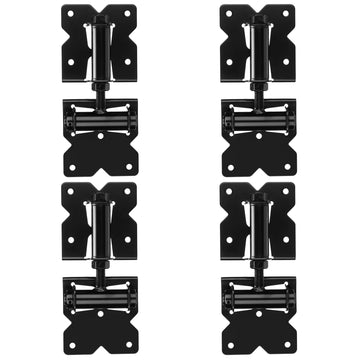 Self Closing Gate Hinges, Spring Loaded Gate Hinges, Shed Door Hinges for Vinyl/Wood Fence/Steal Gate, Self-Tapping