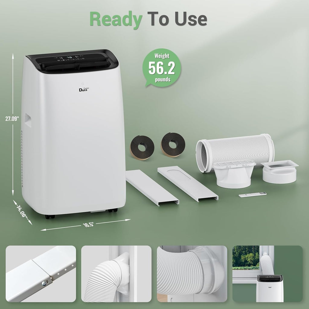 Smart Portable Air Conditioners, 12000 BTU(Ashrae) /8150 BTU (SACC) Quiet AC Unit, Built