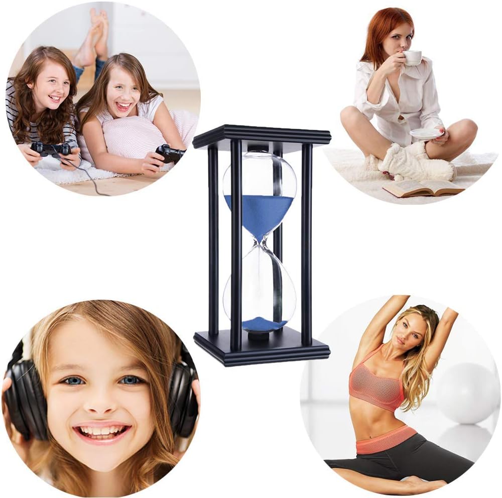 Sandglass 60 Minutes Timer Hourglass 1 Hour for Ornament Decoration Xmas New Year Birthday Tea Coffee Table Book