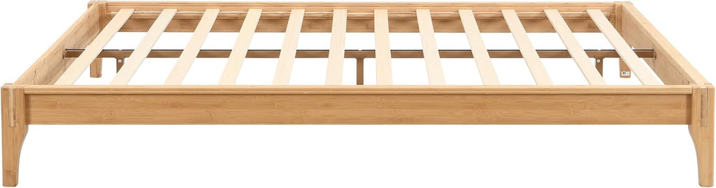 Full Size Bamboo Japanese Joinery Bed Frame, Tools Free, Natural