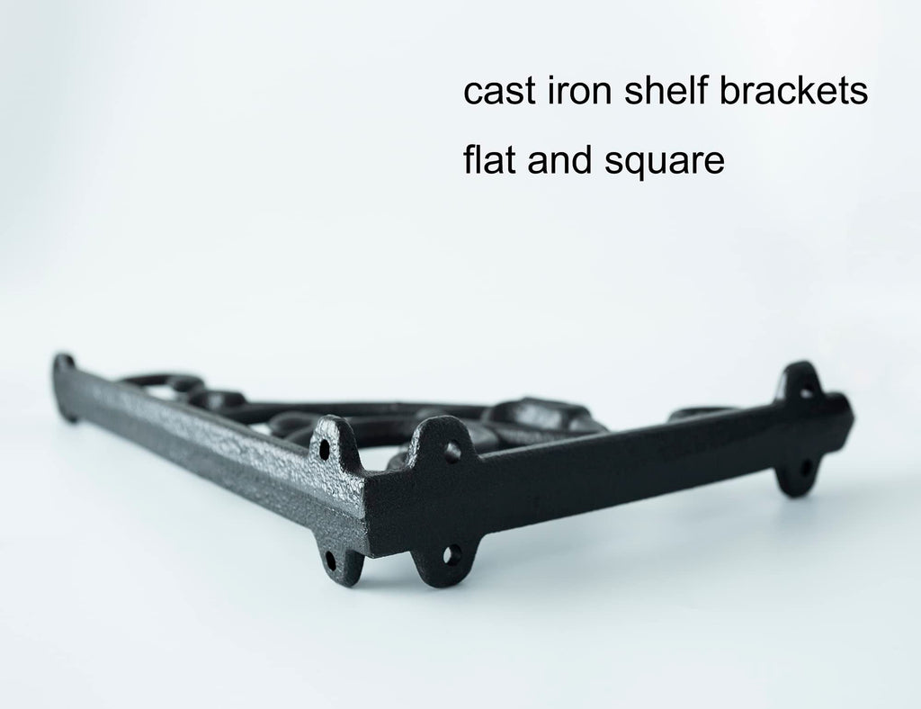 4 Pack Decorative Shelf Brackets,11*7.5 Inch Cast Iron Shelf Supply,Antique Black Corbel,Screws Anchor Included