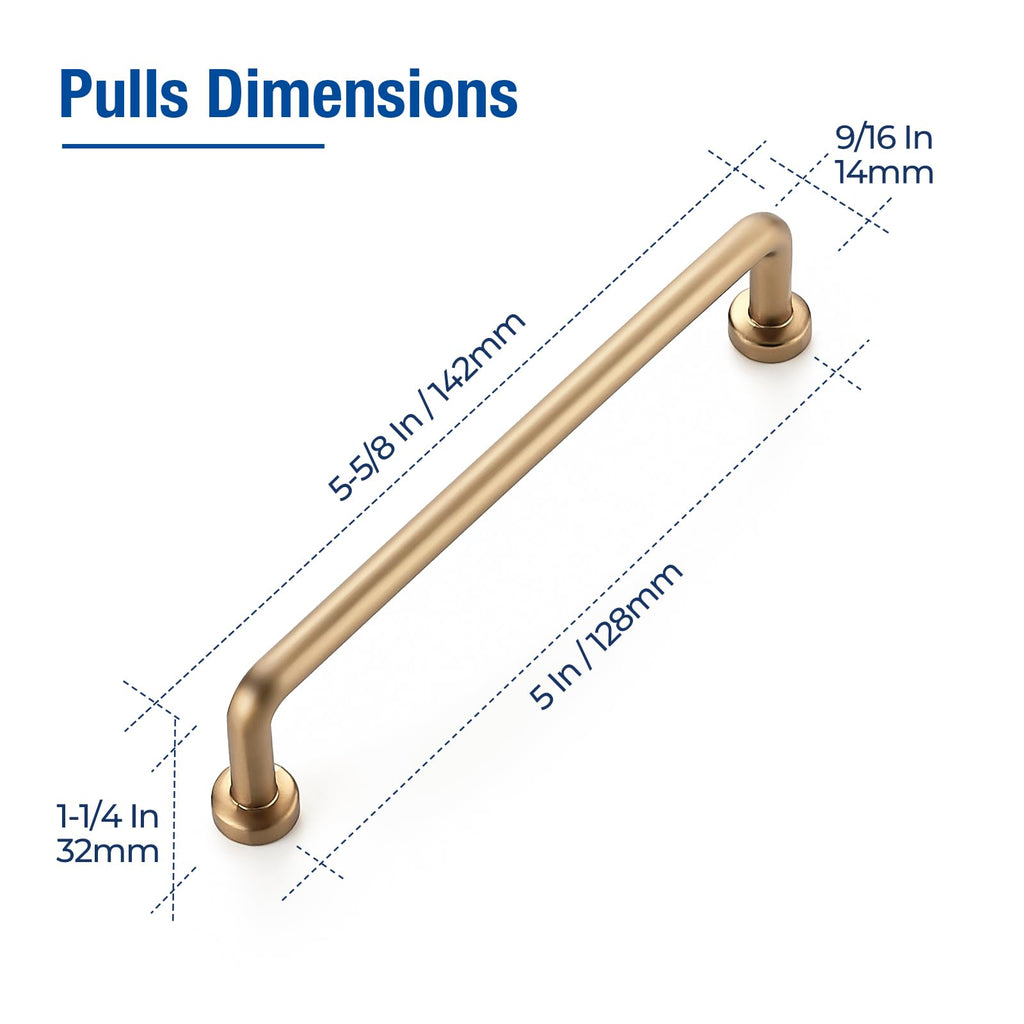 Champagne Bronze Cabinet Pulls Cabinet Handles, 5 Inch, 5 Pack