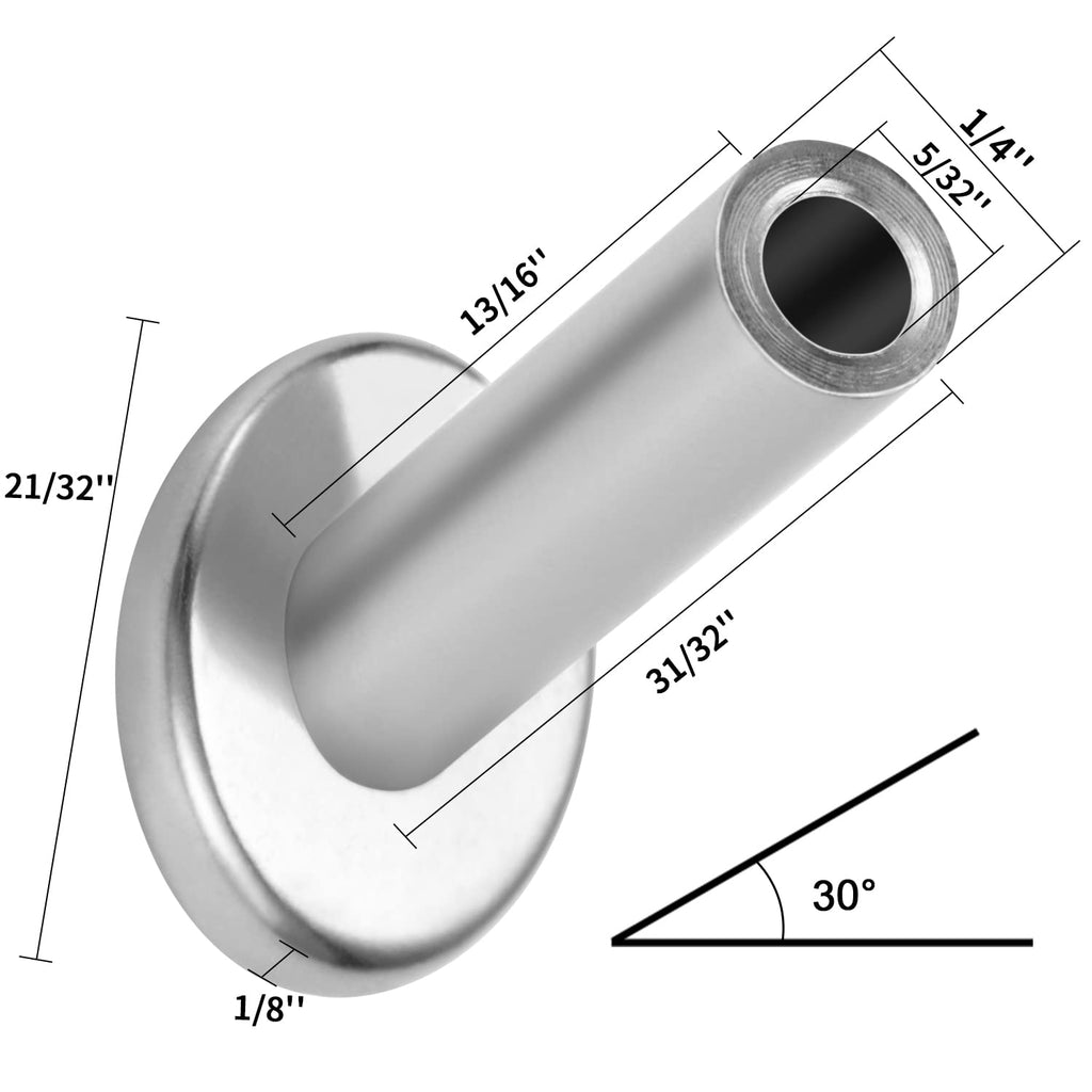 30 Pack T316 Marine Grade Stainless Steel 30 Degree Angle Beveled Protector Sleeves, Wood Post Protector Sleeve for