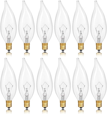 E12 Incandescent Candelabra Light Bulbs 25Watt Warm White 2700K