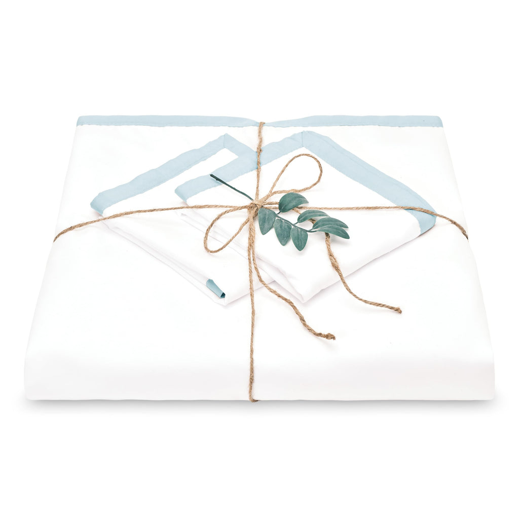 Premium Ribbon Embroidered Duvet Set - Double Brushed Modern Traditional Microfiber Duvet Set - 1 Duvet Cover & 2