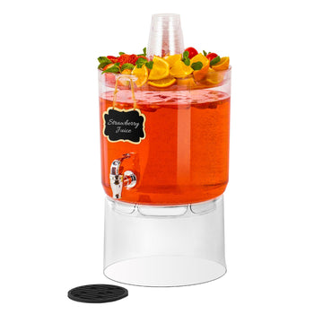 2 Gallon Drink Dispenser for Parties with Multi-Function Lid