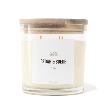 Scented Soy Candle | Cedar & Suede | 12.3oz Jar