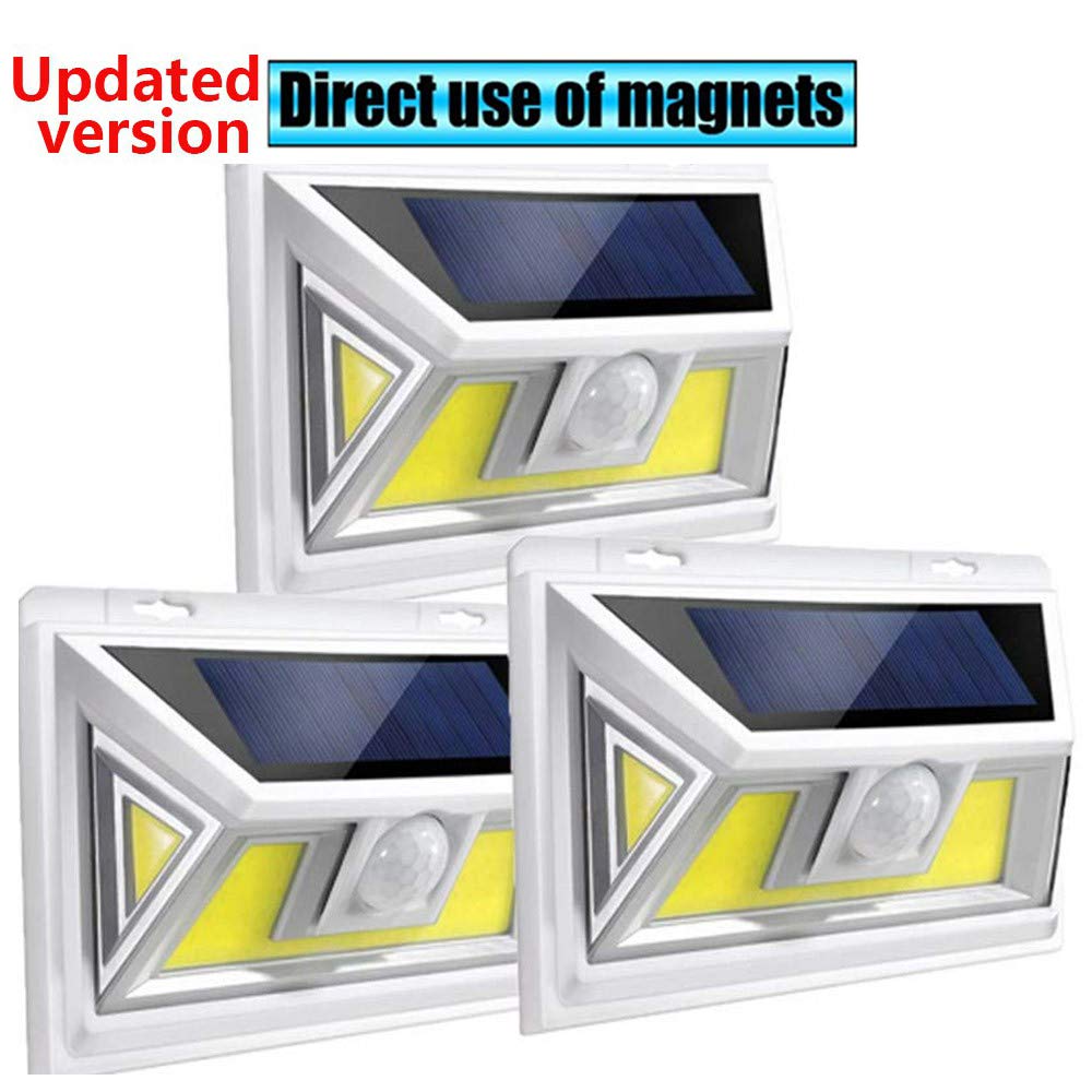Upgrade with Magnet 3Pack Solar Motion Sensor Lights, Ultra Bright Outdoor Lights, 270 ° Wide Angle Waterproof Safety