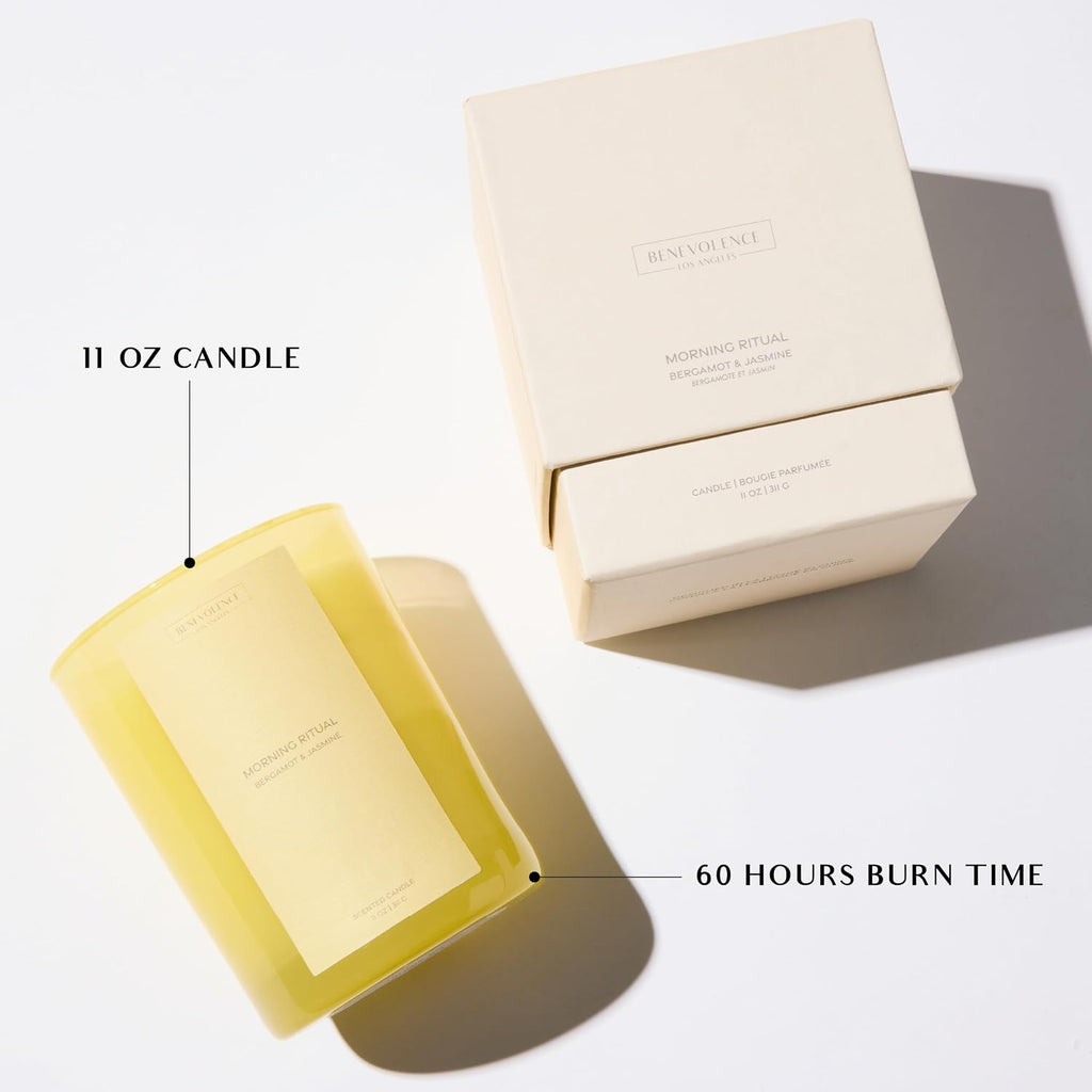 Morning Ritual Gift Box | Candle, Room Spray & Reed Diffuser | Bergamot & Jasmine | Invigorating Home Fragrance - Set of 3