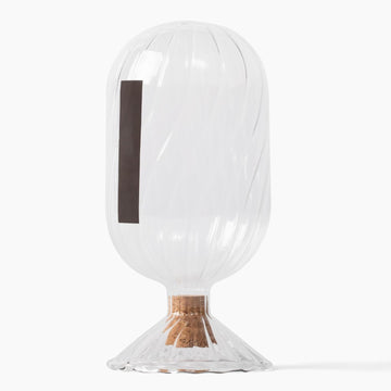 Premium Helix Glass Cloche - Decorative Jar with Striker. Holder for Long Matches for Candles, Fireplace, Bathroom