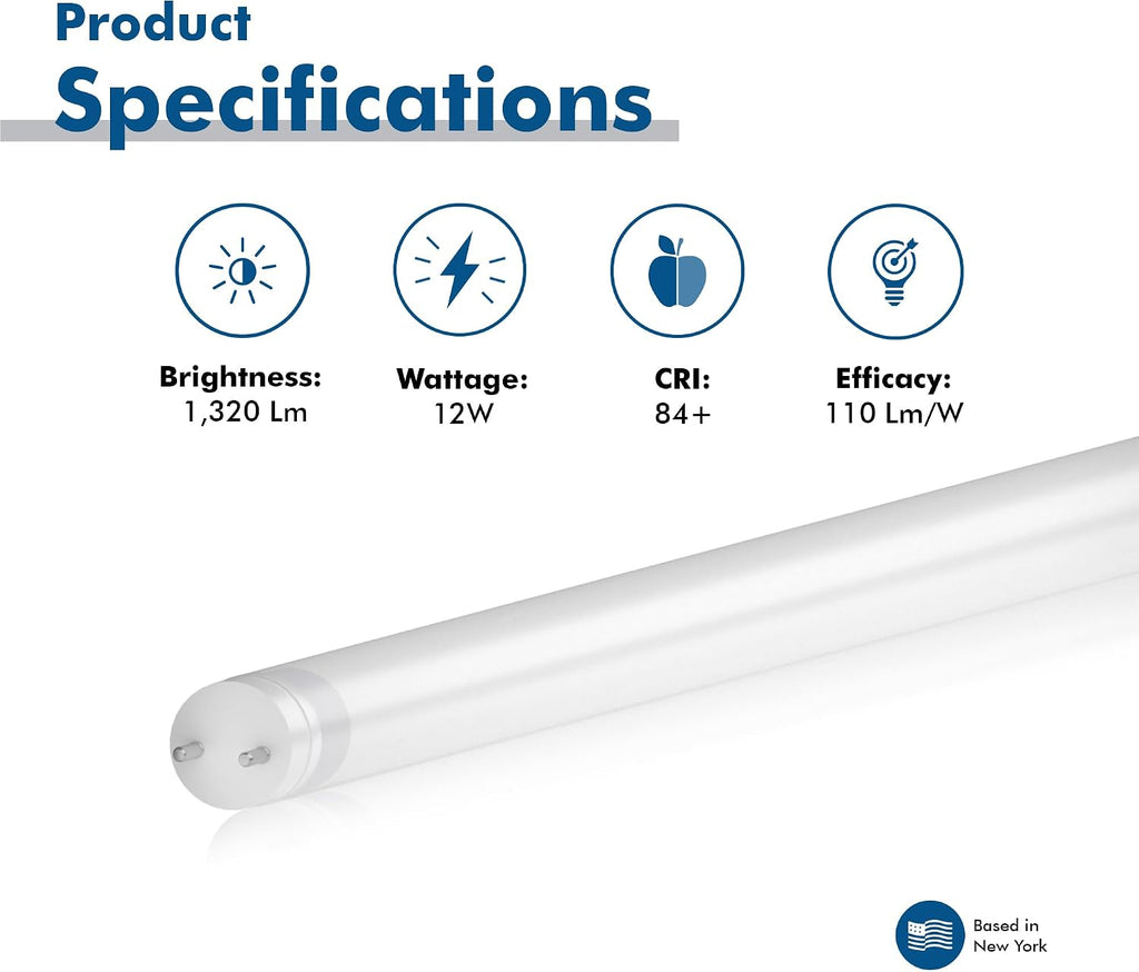 26 in. T8 G13 LED, F16T8, F22T8, F26T8, Type A Plug & Play, 2700K, Frosted