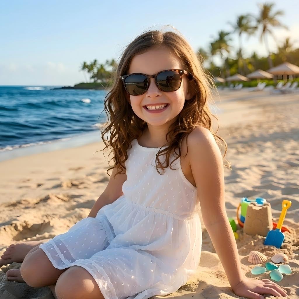 Polarized Kids Sunglasses UV 400 Protection for Girls Boys Classic Retro Style Toddler Shades