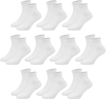 Kids Quarter Ankle Socks for Boys Girls 10 Pack Seamless Athletic Socks