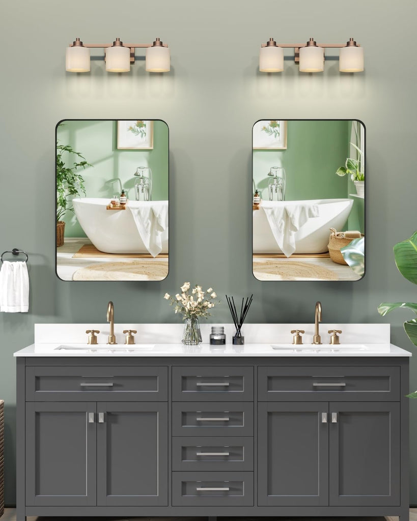 16"x24" Black Medicine Cabinet Mirror , Reversible Installation | Surface & Recessed Mount Medicine Cabinet Mirror
