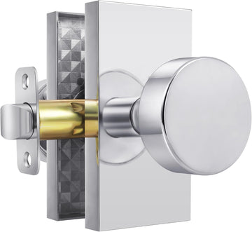 Zinc Alloy Passage Door Knob Non-Locking, Polished Chrome