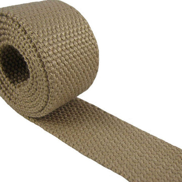 Khaki - Heavy Canvas Webbing Roll 1.25" for Key Fobs, Purse Straps, Belting (10 Yard Roll)