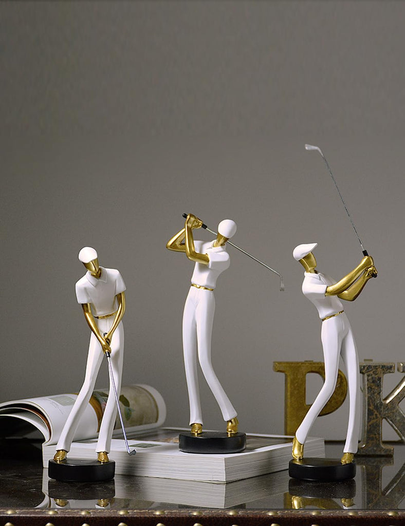 Golfer Figurine Statue Golf Sculpture Modern Home Decor 9.4 Inch