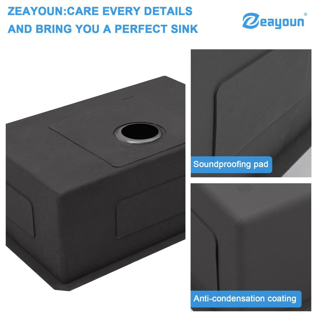 30 Inch Gunmetal Black Undermount Kitchen Sink